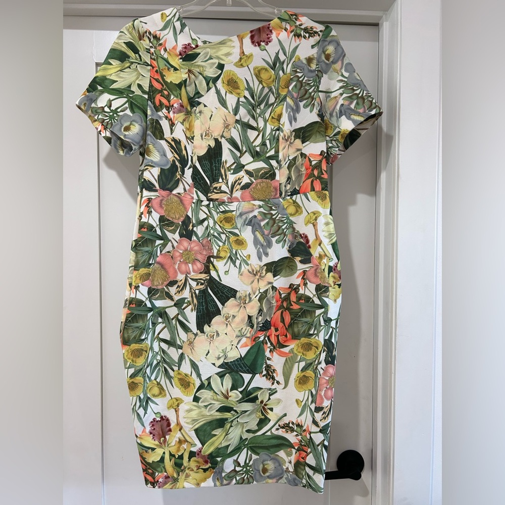 Short Sleeve Floral Bodycon Dress
